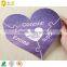 Lovely laser cutting heart shaped handmade best wishes greeting cards