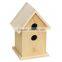 2016 Wholesale FSC small wood carved unfinishe decorative wooden bird houses