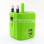Universal World Wide All-in-one Safety Travel Charger Wall Charger Adapter Plug Built-in 2.1A Dual USB Ports