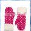 women bird eyes knitted one finger gloves with fleecy lining