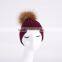 2016 100 % cotton Wine Red Baby Kids Crochet Hat Handmade Children Knitted Hat KZ160085