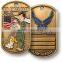 Antique gold Antique brass military dog tag