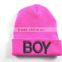 customized order accepted, without brim knitting ladies man pure color cap with Embroidered logo