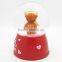 The sweet lovers teddy bear snow globe with led light wedding favors snow globe
