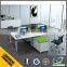 2016 modern four people workstation with Aluminium legs partition walls manufacturers