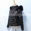 2016 women black fox fur for hood down jacket