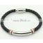 Genuinue black braided leather bracelets with charms for wholesale