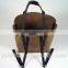 Hot Sell Vintage Waxed Canvas Tote Bag real leather handbag with Backpack Straps(YX-Z114)
