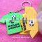Customized footballer name rubber keychain