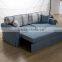 2016 New design rural style fabric folding sofa cum bed