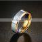 NO MOQ KSF Stainless Steel Matte Ring 6mm Wedding Rings With AAA CZ Stone