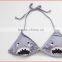 Wholesale Grey Shark Sexy Fashion Girl Two Piece bikini swimwear 2017