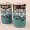 glass spice jar glass condiment bottle with metal lid blue metal cover