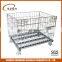 Rolling Metal galvanized Storage Cage wire mesh contsiner with 4 wheels