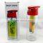 BPA free Lemon juice tritan shark bottle, Cold drink fruit infuser sports bottle, tritan fruit infuser water bottle