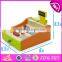 New design interactive pretend play wooden calculator toy cash register for children W10A063