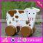 2017 New products kids animal car toy wooden cow toy W04A322