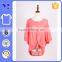 Order service sexy lace back lovely pink chiffon women XL size bat-wing shirt