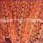 Orange Shining Poly Metallic Embroidery Fabric, China Tulle Lace Fabric Embroidery Lace
