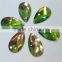glass tear drop sew on flat back pendant with holes for jewelry accessories