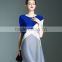 Three colors matching polyester pleated dress for fat ladies