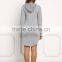 MGOO 2017 New Arrival 100% Cotton Jersey Long Sweater Heather Grey Hooded Split Fashion Long Sleeves Hoodies
