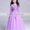 High Quality Violet Elegant Girls Princess Long Sleeveless Wedding Dresses Ball Gown Dress Appliques Purple Tulle Party Dresses