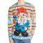 Men Fancy Sweater Blue Santa Claus Pattern Christmas Sweater Unisex