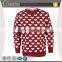 latest crew neck rib-knit hem pullover heart shape jacquard knitting sweater