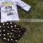 Baby Clothes Boutique Outfits Fall/winter Black Gold Dot Glitter Clothing Pant Long Sleeves Sets With Matching Headband Set