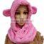 Europe and the United States hat winter female animal hat imitation rabbit fur hat cartoon cap with scarf