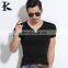 65%cotton 35%polyester V neck fit t shirt for men