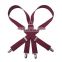 Yiwu fashion solid colors braces suspenders X design suspenders men's fashion suspenders