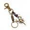 Factory price brass metal buckle leather braided alloy scorpion pendant keychain