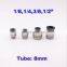 8mm thread 1/8 1/4 3/8 1/2 air straight pneumatic tube fitting Nickel-plated copper One touch hose quick exhaust pipe connector