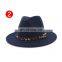 13Colors Trend Unisex Flat Brim Wool Felt jazz Fedora Hats Men Women Leopard Grain Leather Band Decor Trilby Panama Formal Hat