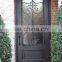 Patio exterior metal gate popular handmade grill design single leaf privacy frosted glass entrance wrought iron door