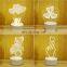 Modern Creative Acrylic Night Table Light Lamp Kids 3D Multicolor Change 3D Visual Table Light
