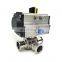 Customized Hygienic Stainless Steel Pneumatic 3 Way Tri Clamp Ball Valve