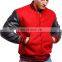 Wholesale plain men or women custom black baseball Letterman varsity jacket with leather sleeves