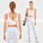New Arrival Workout Outfit Ruched Drawstring Yoga Bra Wavy Leg Legging Gym Fitness Sets Women