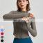 Womens Slim Fit Sports Running Jackets Long Sleeve Thumb Hole Fitness Tops Small Stand-up Collar Zipper Yoga Jacket For Women