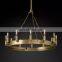 Modern luxury American retro room hotel decoration round chandelier lighting Camino retro filament glass lampshade chandelier