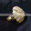 New Statement Gold Plated Jewelry Baguette CZ Luxury Party Abstract Design Ring