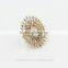 Fashion Jewelry wholesale Gold Ring Fashion Rhinestone Pearl Ring