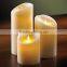 3AAA battery operated wax simulated flame led pillar candle light