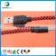 colorful micro braided usb cable Sync date and charging for Android phone