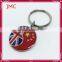 Alibaba china supplier Various color 30mm keyring custom shape keychain