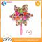Colorful flower kids toy windmill with barbie girl, bicycle decoration