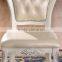 European Style Rubber Wood White Leather and Wood Dining Chair for Dining Room